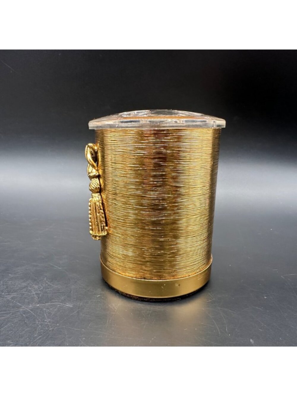 Vintage Gold Hollywood Regency Toothbrush Holder Tassel Stylebuilt USA Retro - Picture 3 of 13